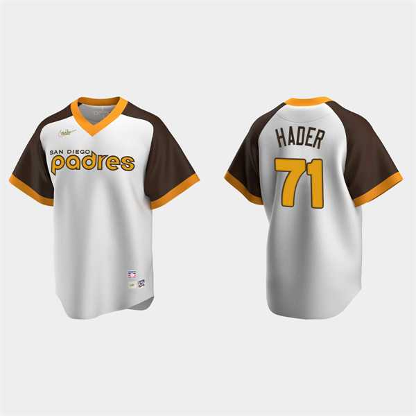 Mens San Diego Padres #71 Josh Hader Nike White Pullover Cooperstown Collection Jersey Dzhi->san diego padres->MLB Jersey